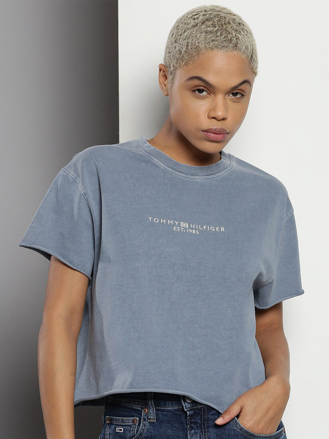 

Tommy Hilfiger Round Neck Short Sleeves Cotton Regular T-shirt, Blue
