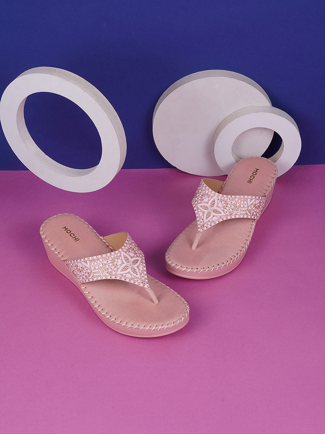 

Mochi Embellished Open Toe Comfort, Pink