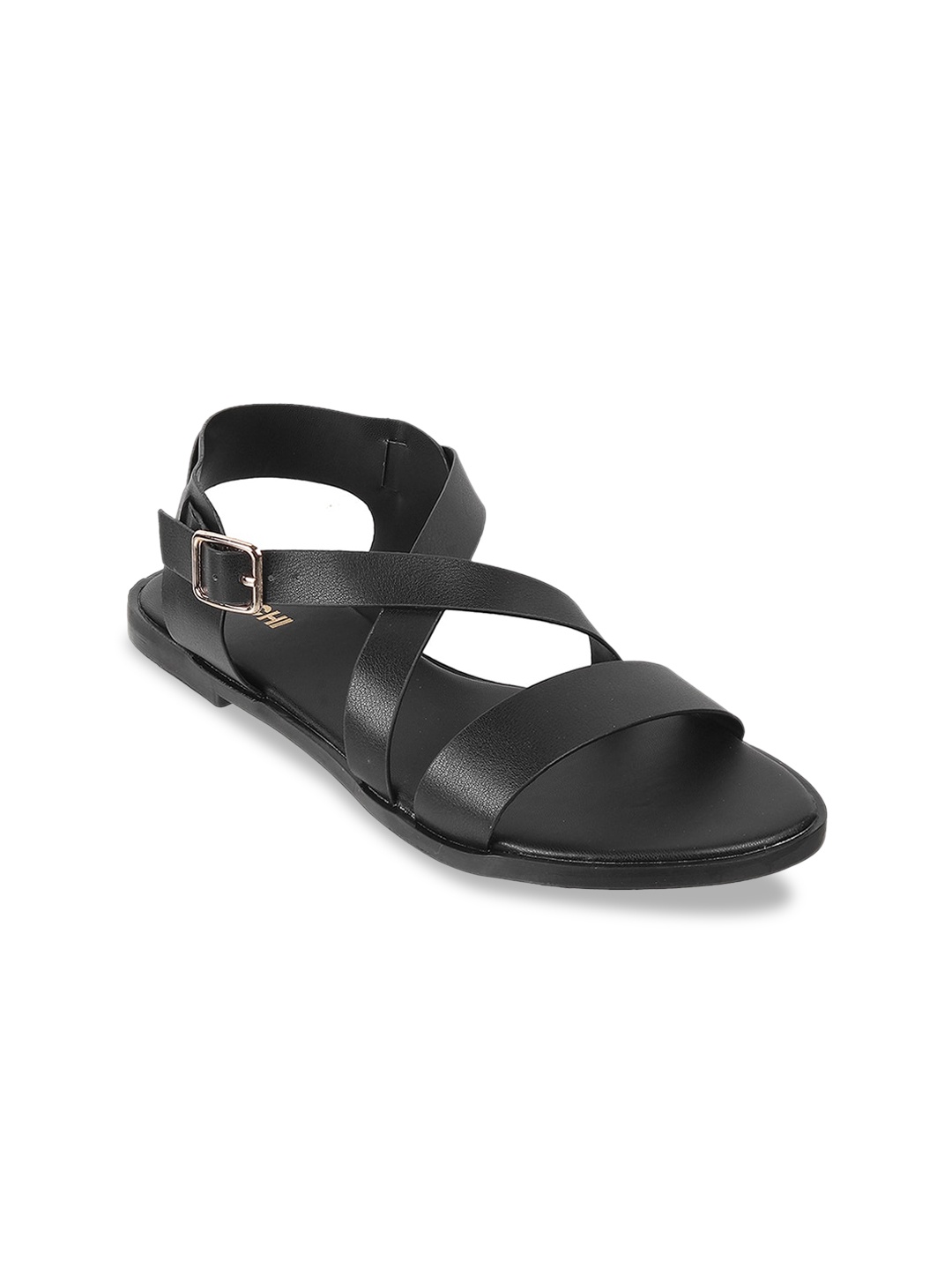 

Mochi Backstrap Open Toe Flats, Black