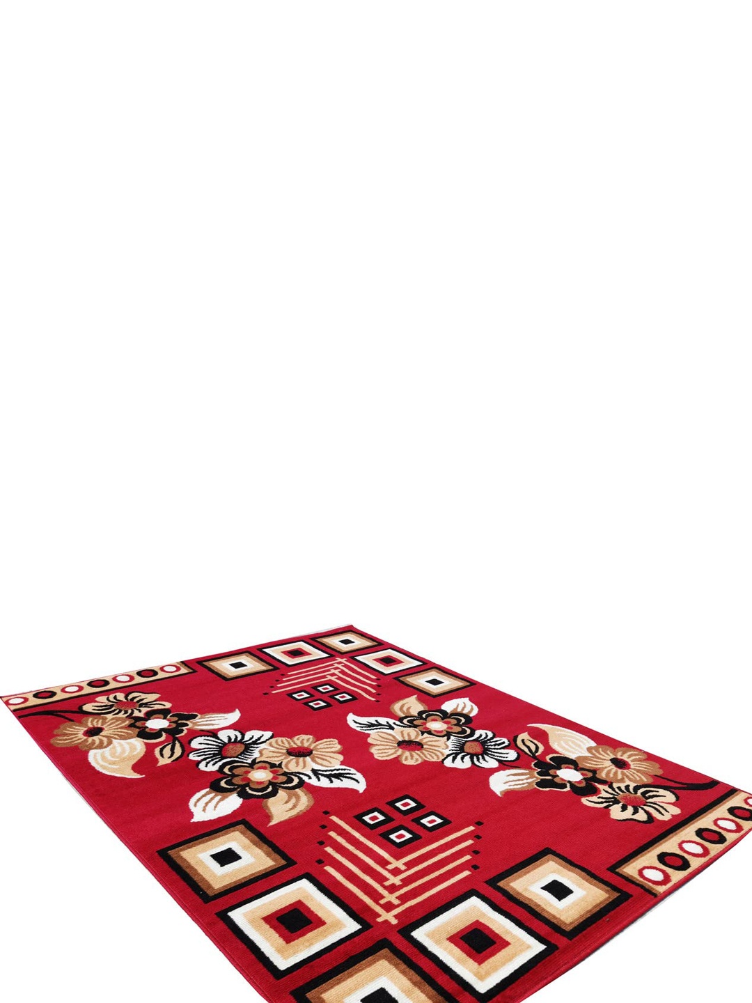 

IMRA CARPET Pink and Black Floral Anti Skid Carpets