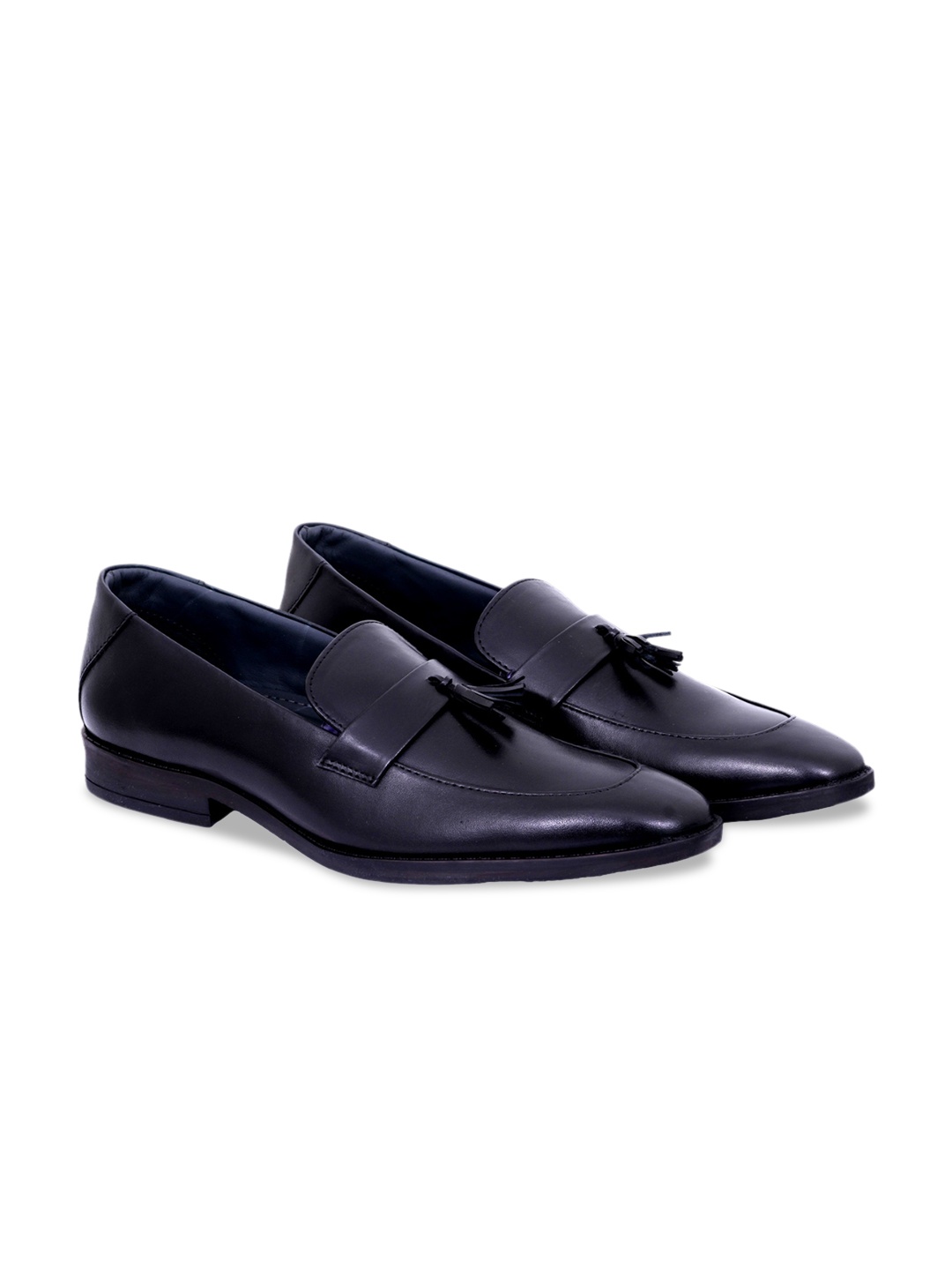 

Greentech Men Leather Formal Tassel Loafers, Black