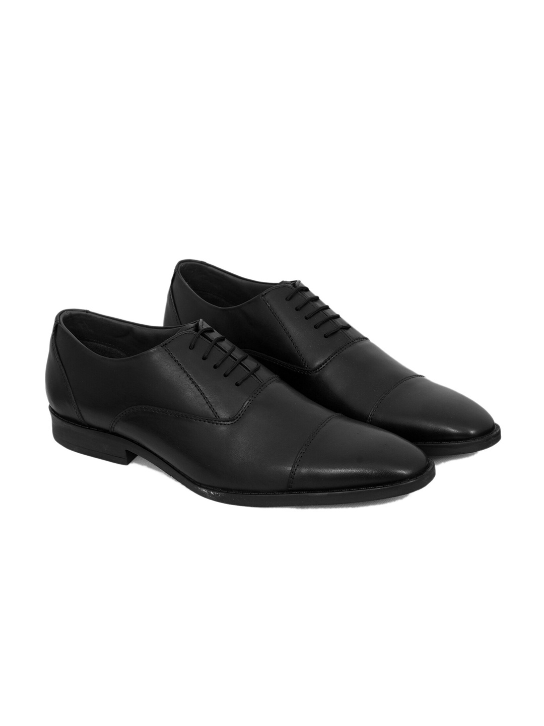 

Greentech Men Leather Formal Oxfords, Black