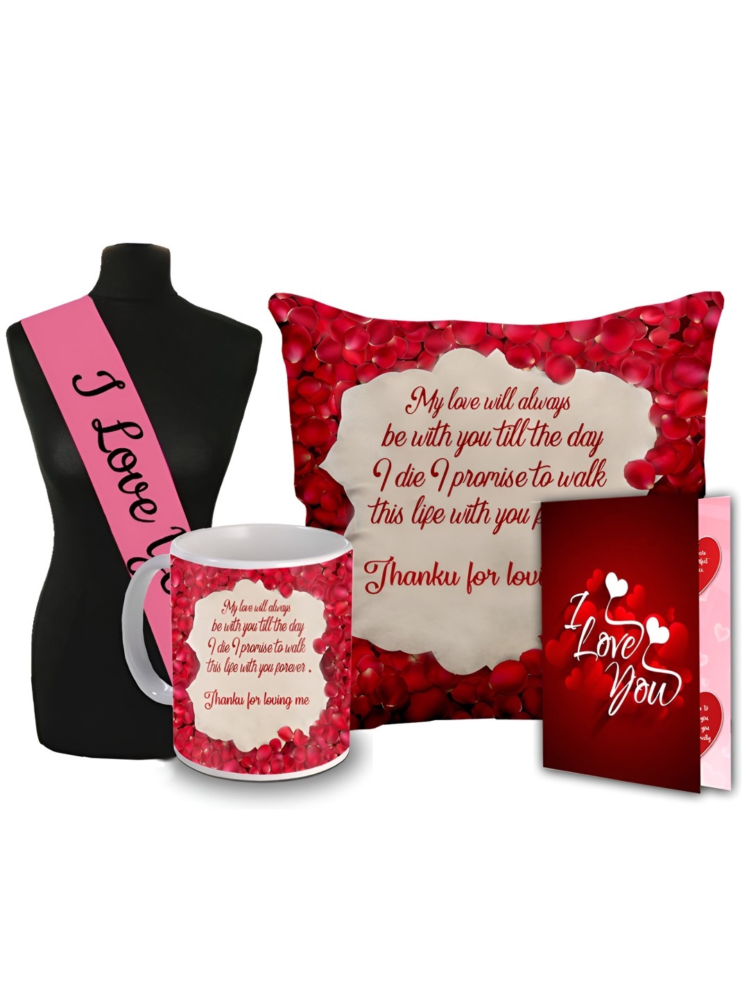 

ME & YOU Pink & Red 4 Pieces Printed Valentine Gift Set