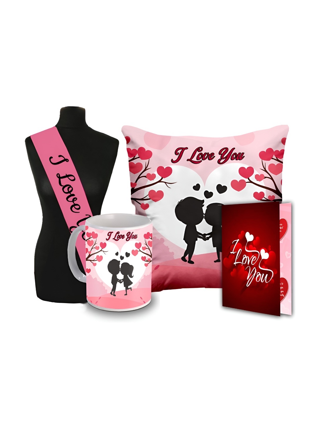 

ME & YOU 4 Pcs Red & Pink Printed Gift