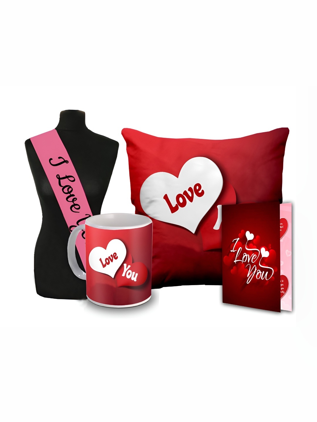 

ME & YOU Red White 4 Pieces I Love You Printed Valentine's Gift Sets