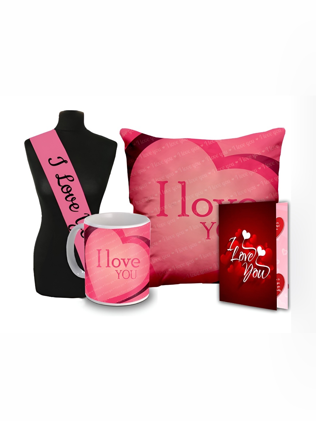 

ME & YOU Pink & Red 4 Pieces I Love You Printed Valentine's Day Gift Sets