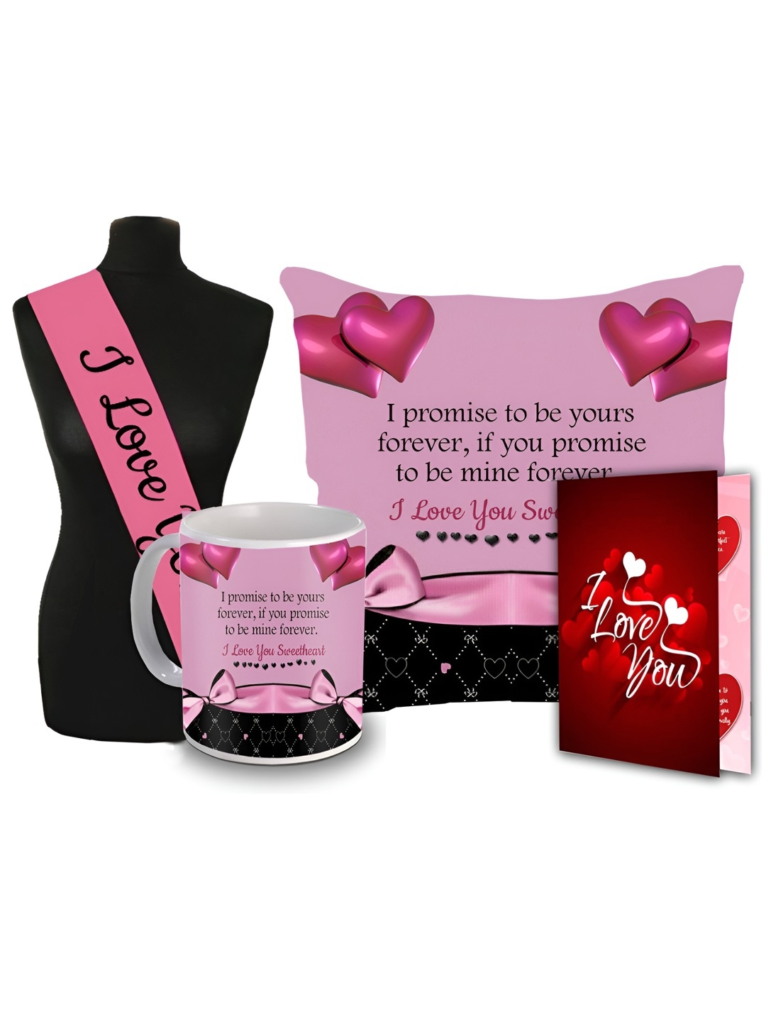 

ME & YOU Red & Pink 4 Pieces I Love You Printed Valentine's Day Gift Sets