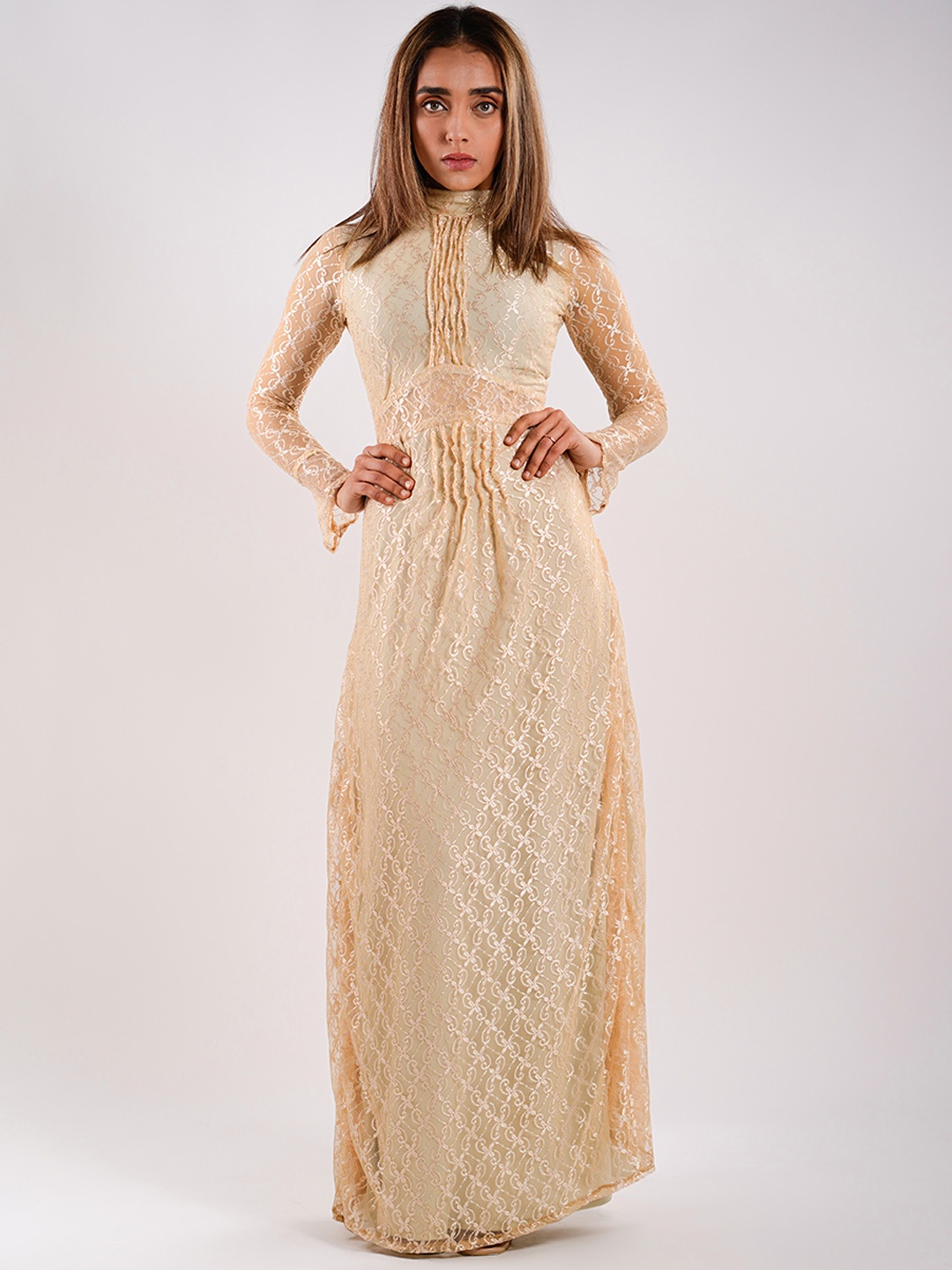 

Stylecast X Hersheinbox Lace Maxi Dress, Beige