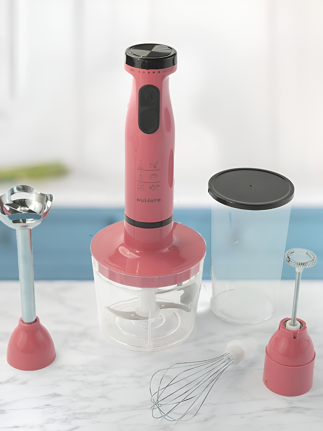 

The Better Home FUMATO Pink & Black 4 In 1 Portable Electric Hand Blender