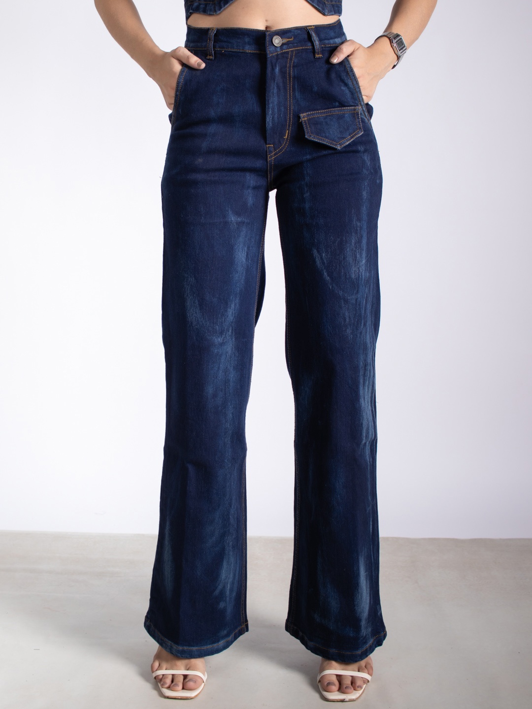 

Stylecast X Hersheinbox Women High-Rise Jeans, Navy blue