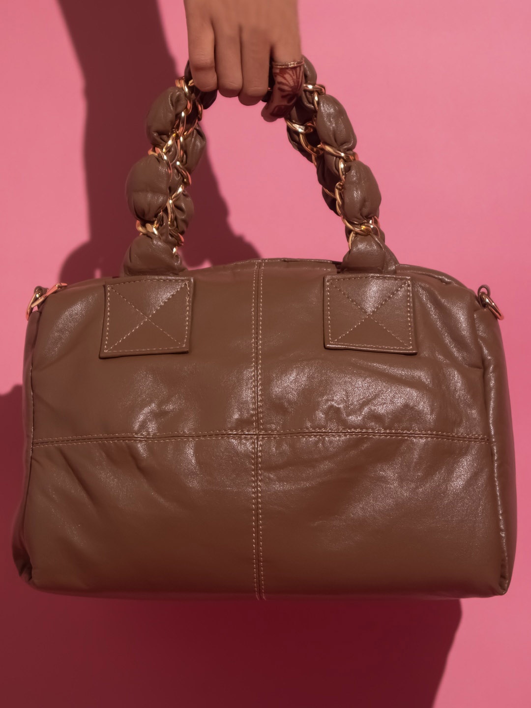 

Inc 5 Shopper Buckle Detail Handheld Bag, Brown