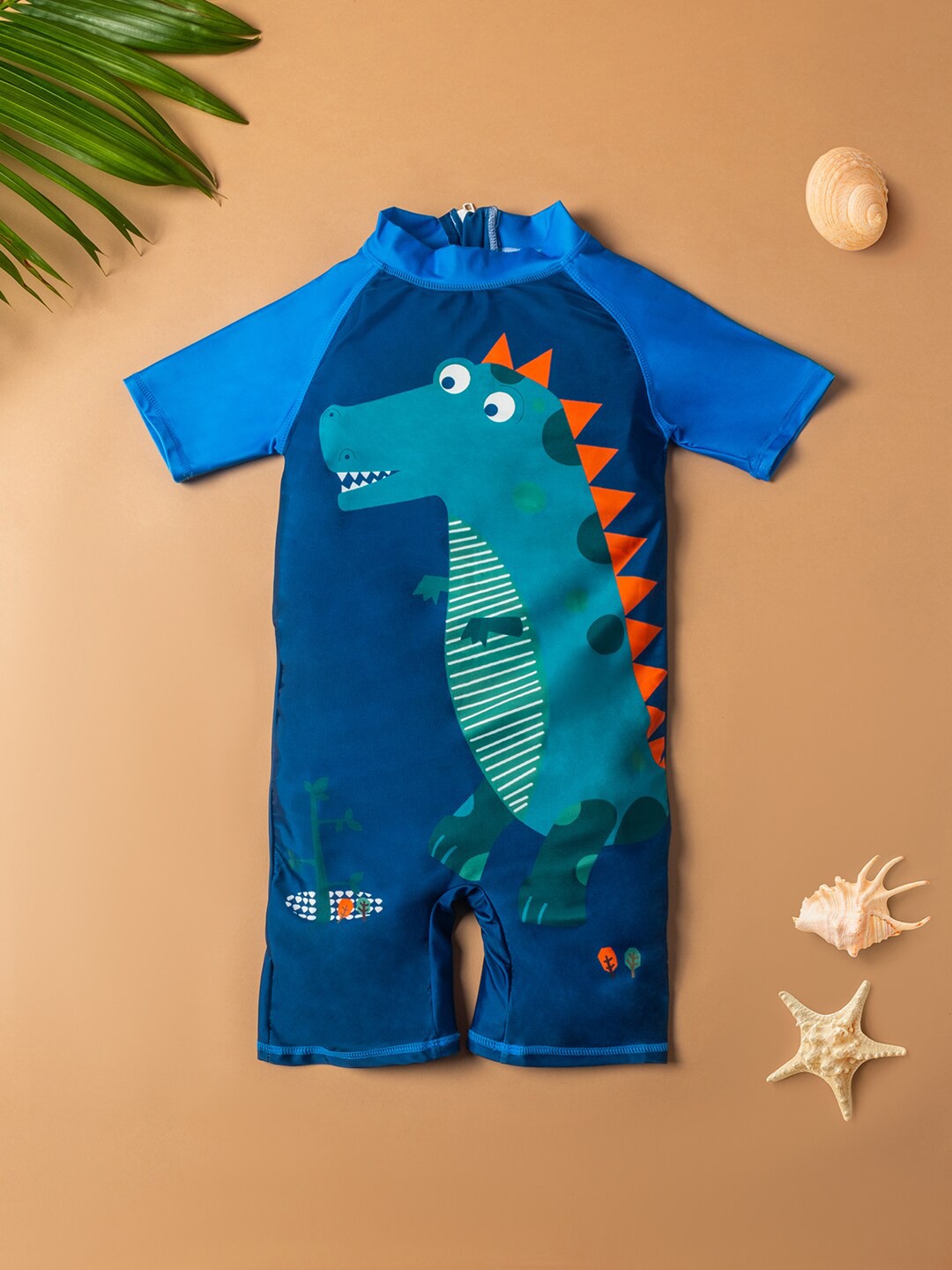 

Baby Moo Boys Printed Medium Coverage Legsuit, Blue