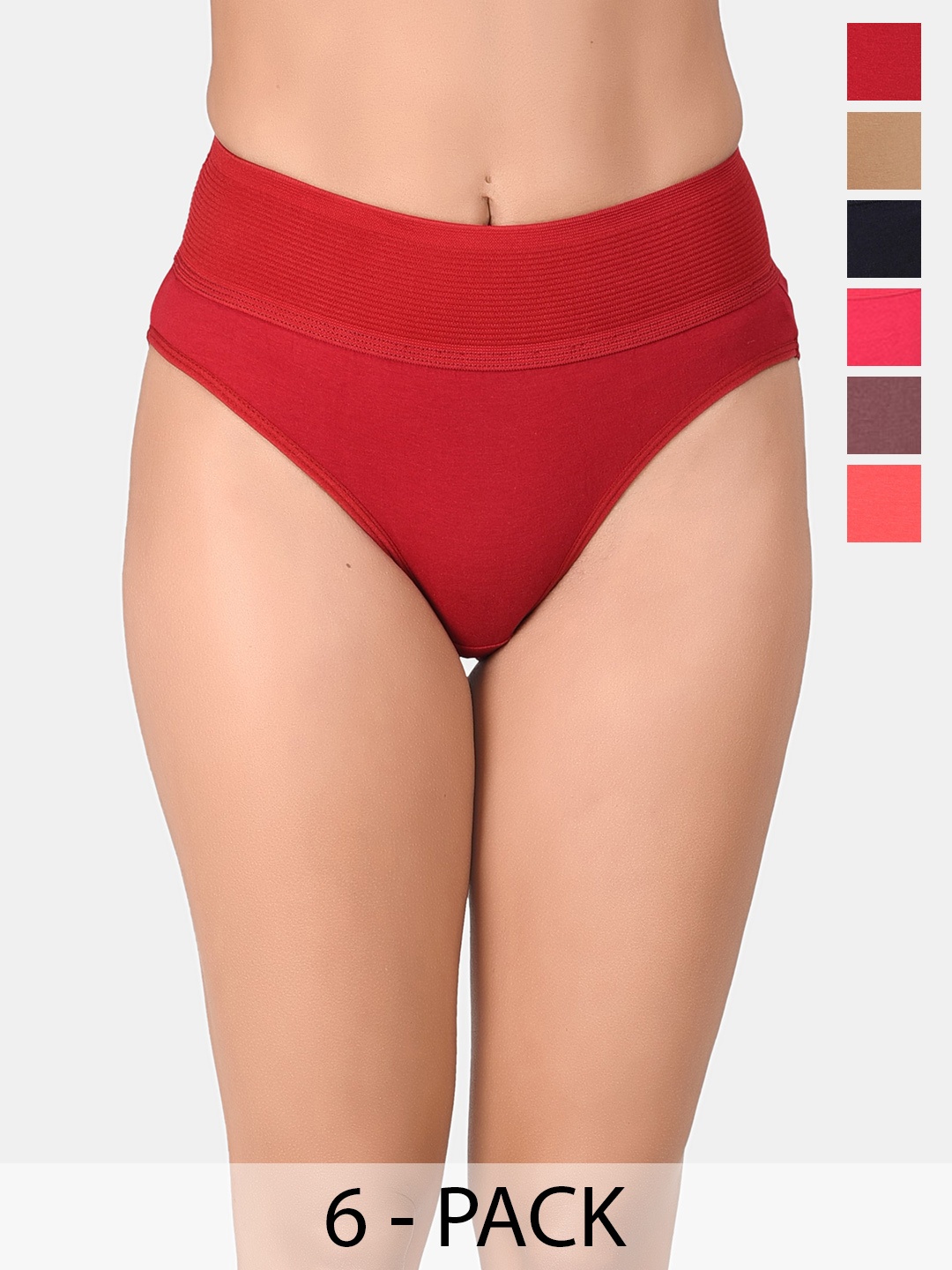 

Innocence Pack Of 6 Mid-Rise Hipster Briefs, Pink