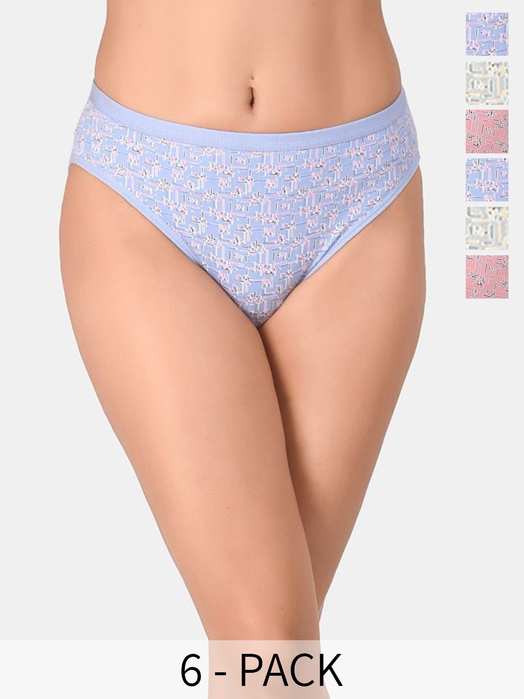 

Innocence Pack Of 6 Micro Ditsy Printed Hipster Briefs, Pink