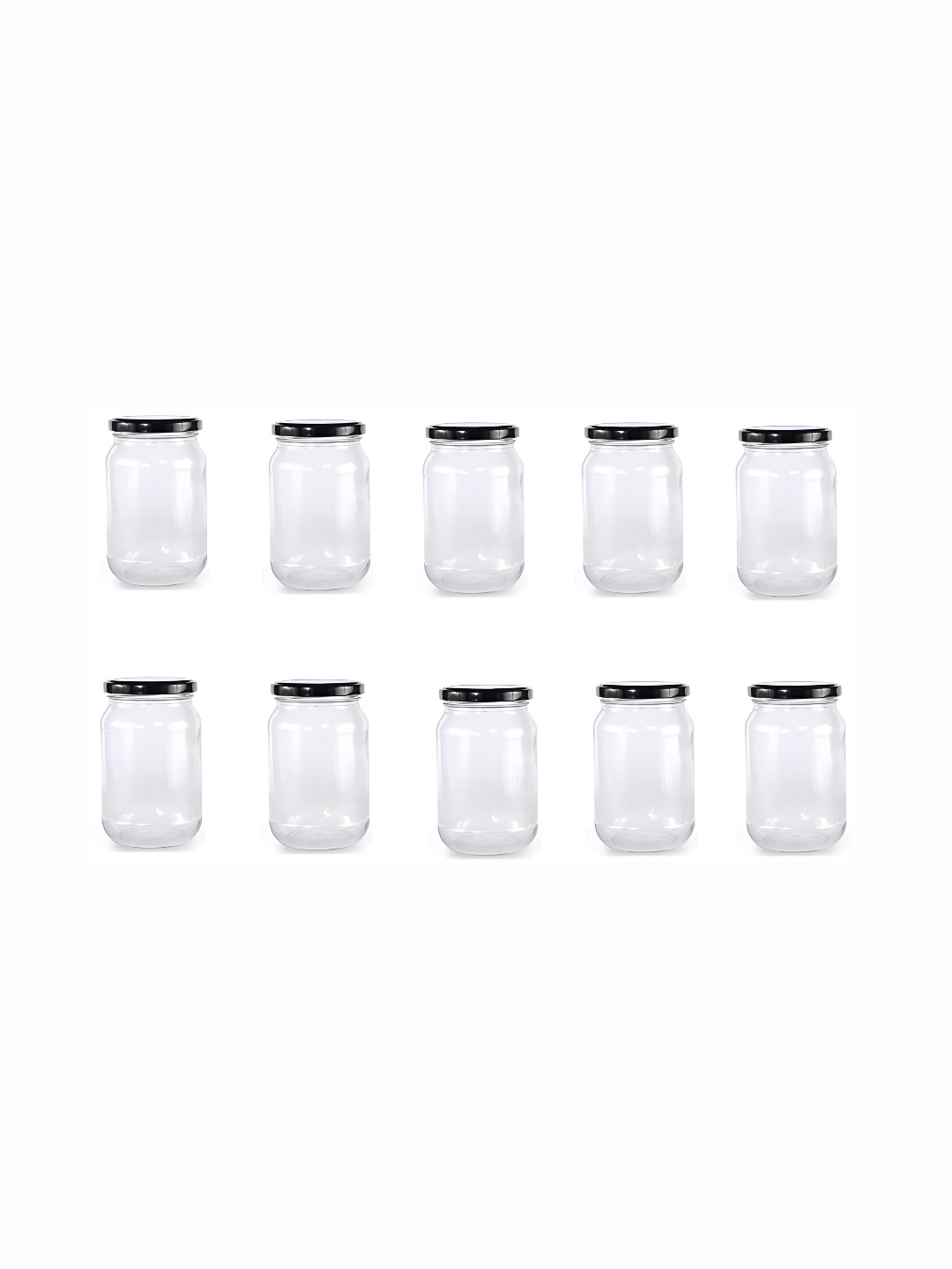 

Afast Transparent 10 Pcs Dishwasher and Microwave Safe Glass Food Containers 1 L Each