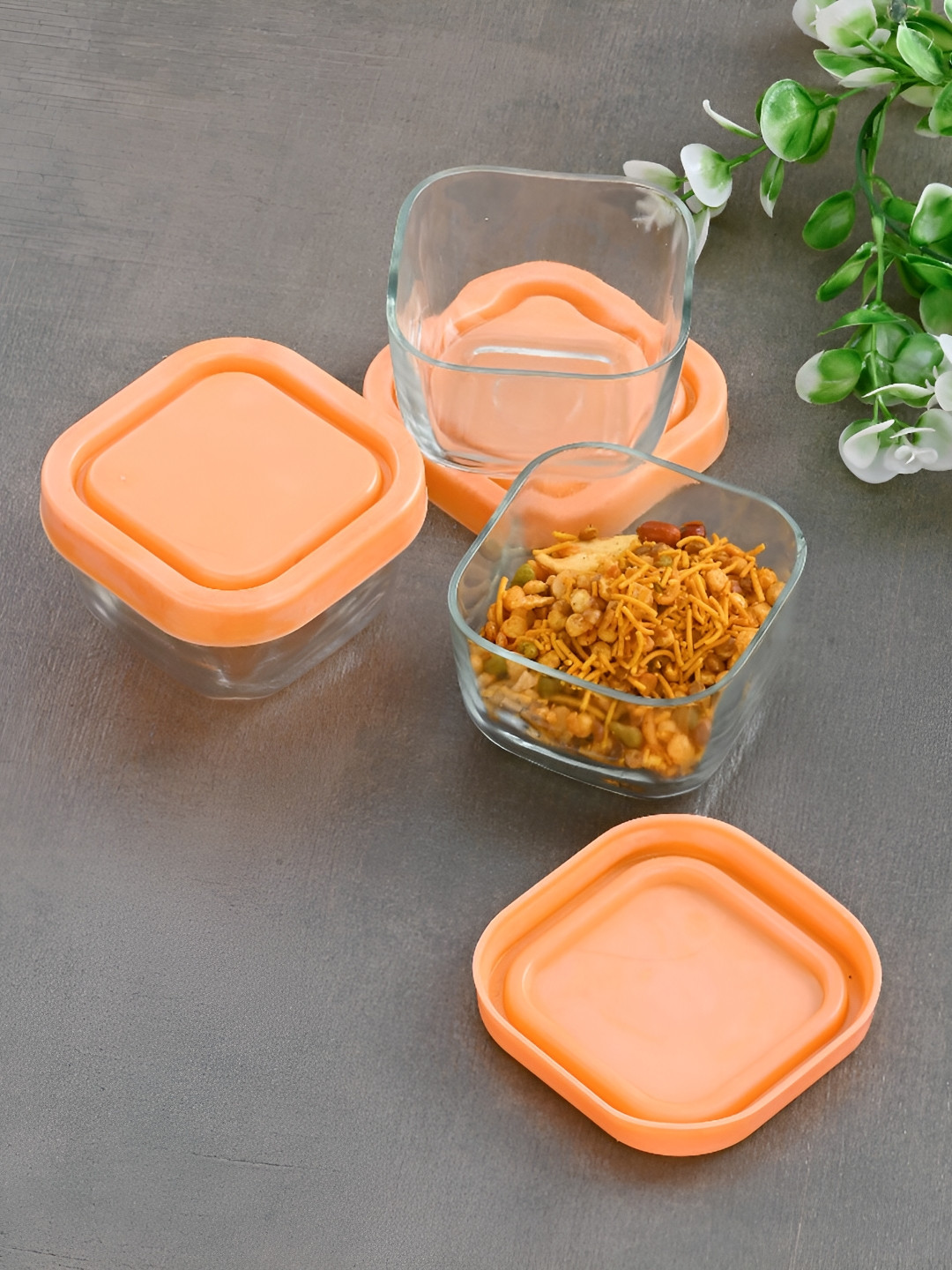

Afast Transparent 3 Pieces Glass Safe Food Container 200 ml