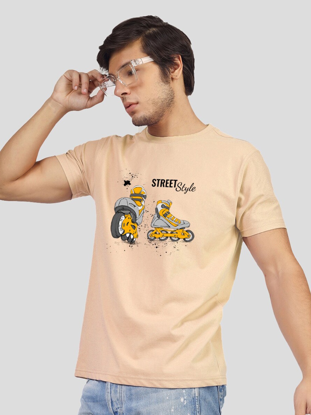 

Greylongg Graphic Printed T-shirt, Beige