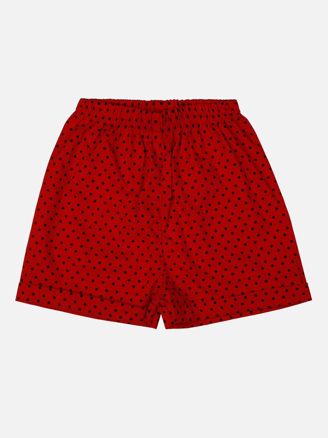 

Bodycare Kids Infant Girls Polka Dots Printed Cotton Shorts, Red