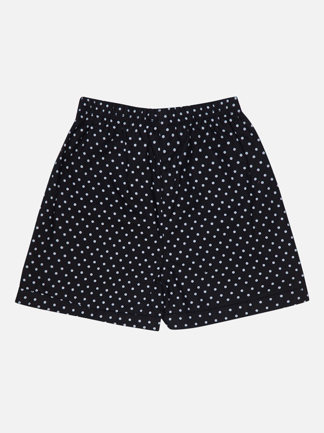 

Bodycare Kids Girls Polka Dots Printed Regular Fit Cotton Shorts, Black
