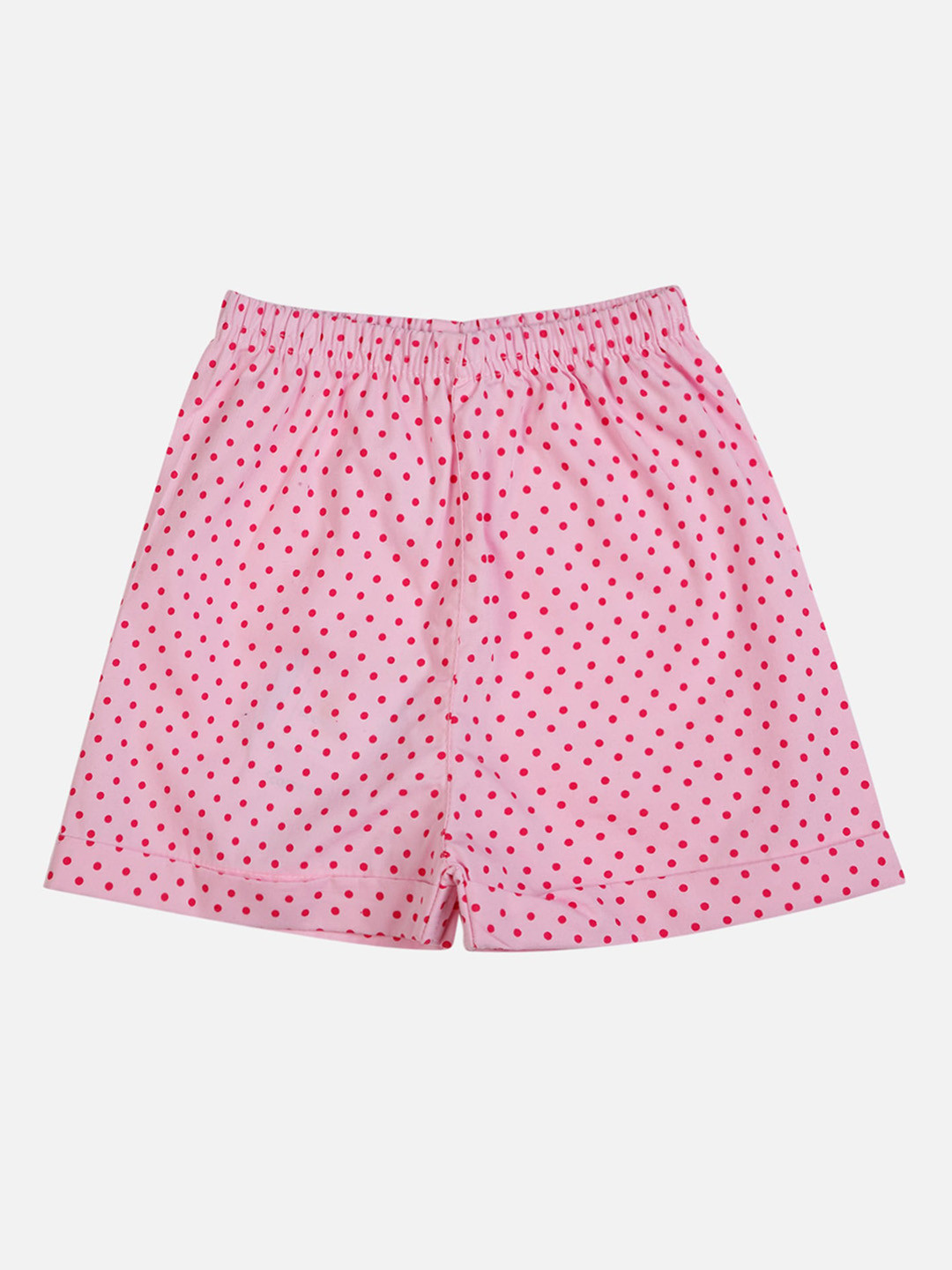 

Bodycare Kids Girls Polka Dots Printed Regular Fit Cotton Shorts, Pink