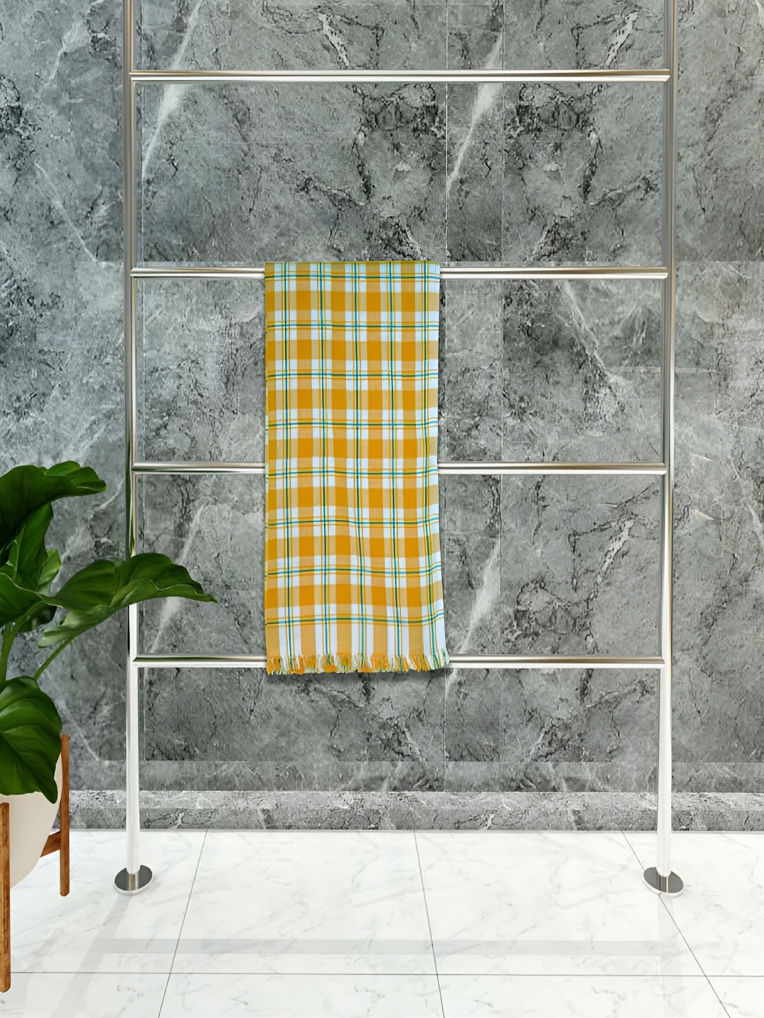 

Athom Living Yellow & White Cotton 150 GSM Towel