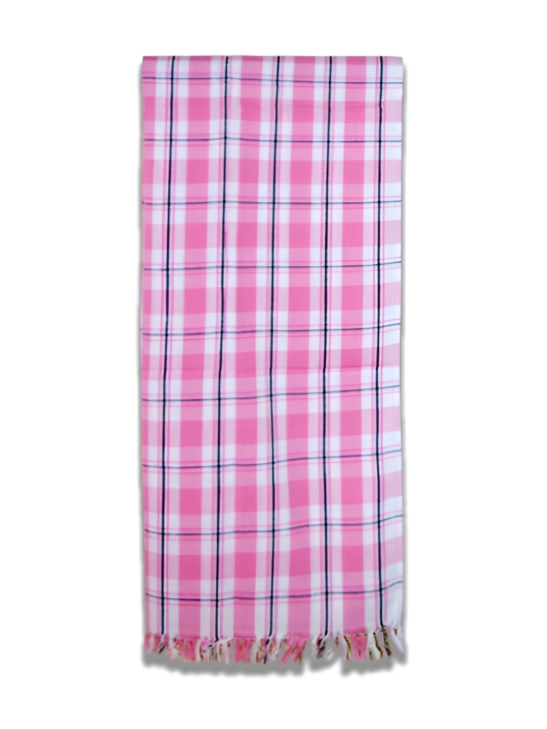 

Athom Living White & Pink 5 Pieces Checkered Cotton 150 GSM Towel Set