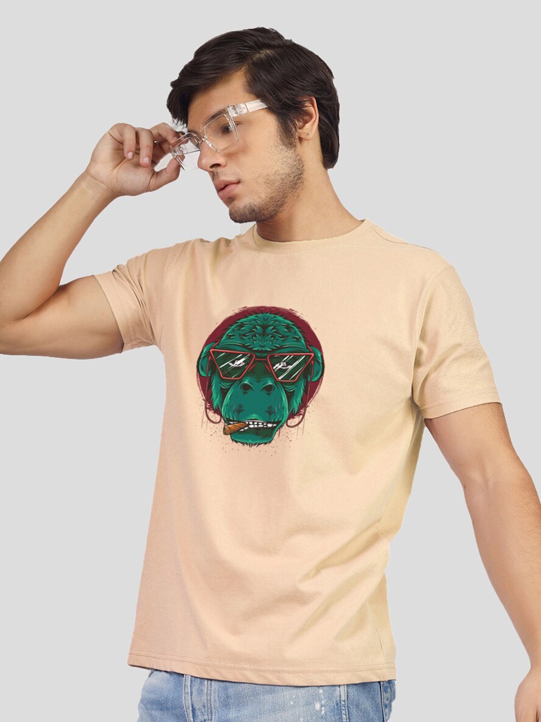 

Greylongg Graphic Printed T-shirt, Beige