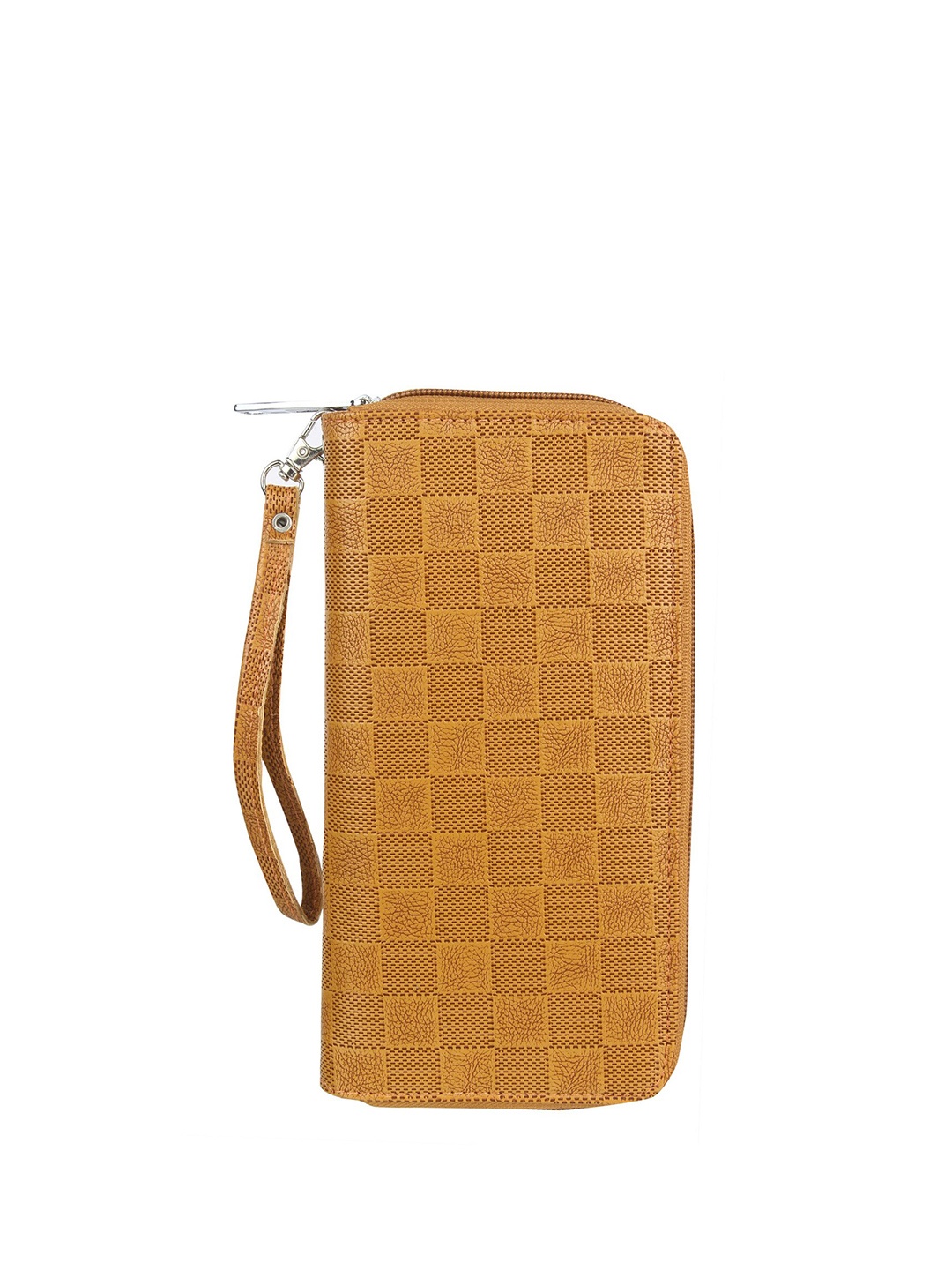 

Mast & Harbour Women Geometric Printed Zip Around Wallet, Tan