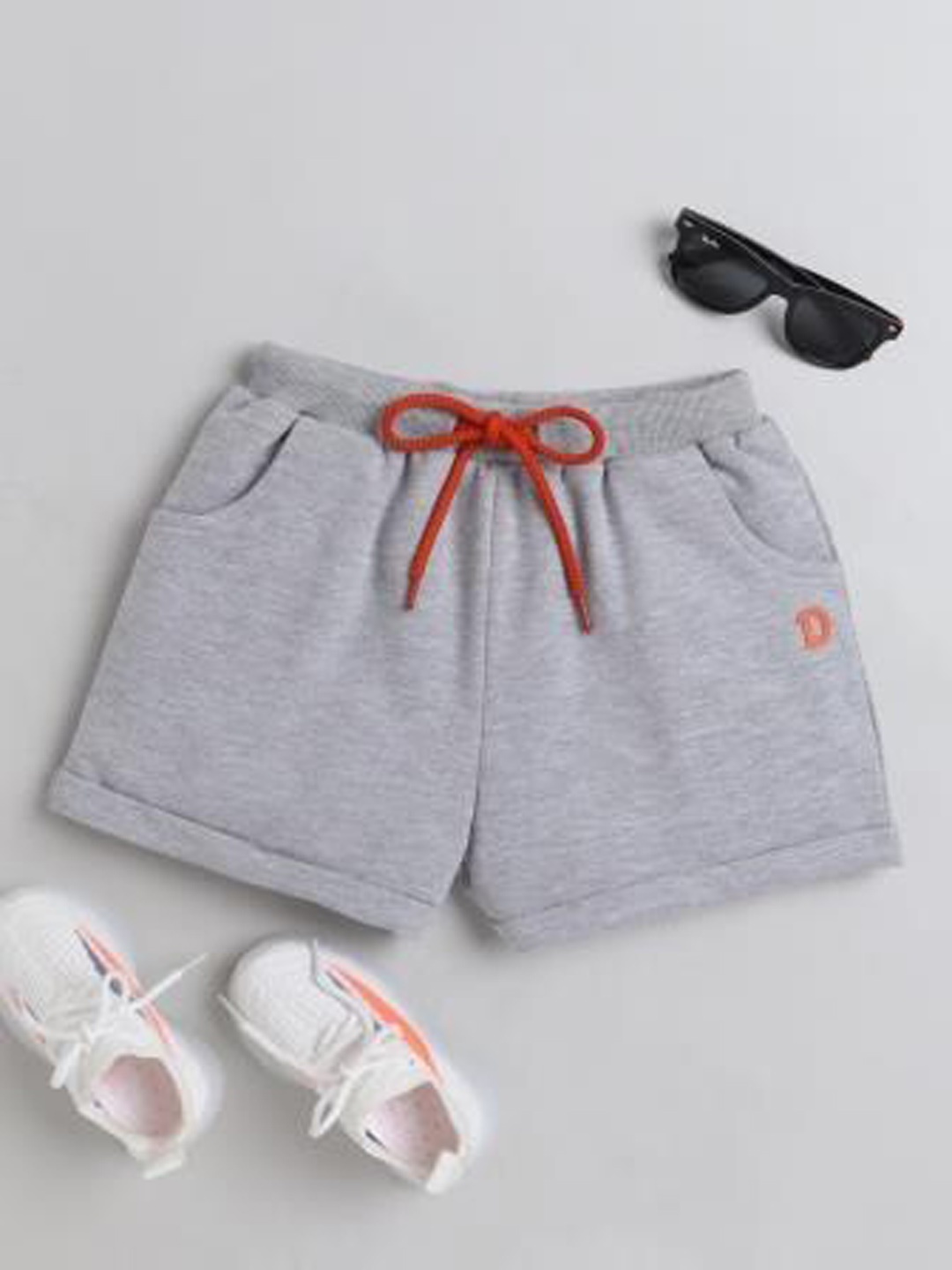 

BAESD Girls Mid-Rise Cotton Terry Shorts, Grey melange