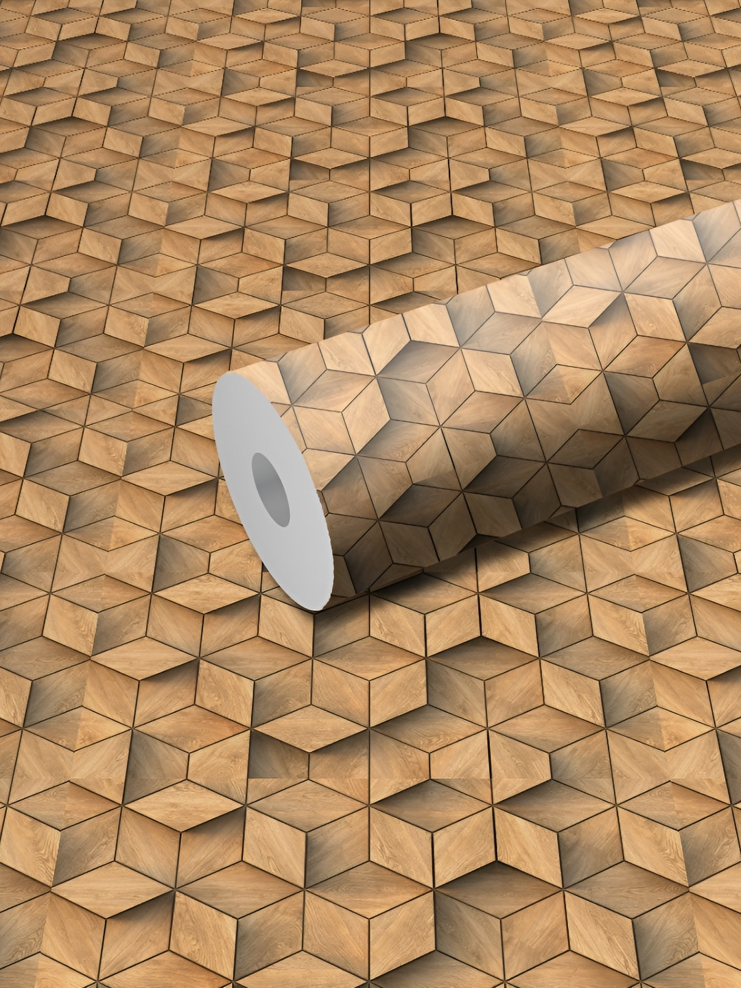 

WALLWEAR Brown Geometric Printed Self-Adhesive Waterproof Wallpaper