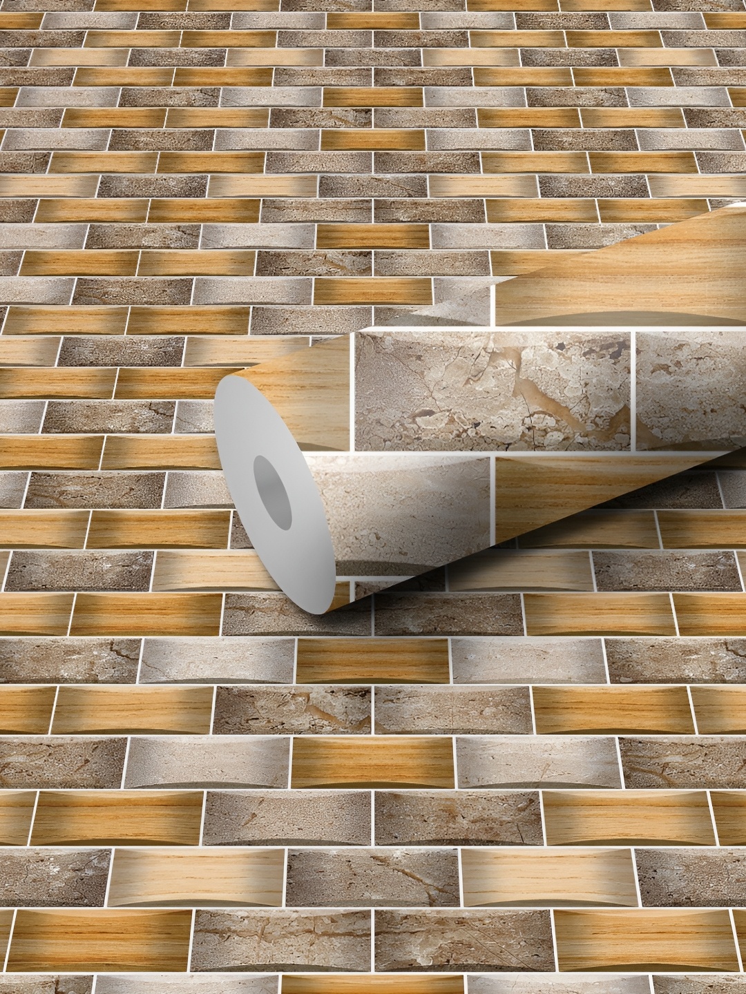 

WALLWEAR Brown Self-Adhesive Wallpaper