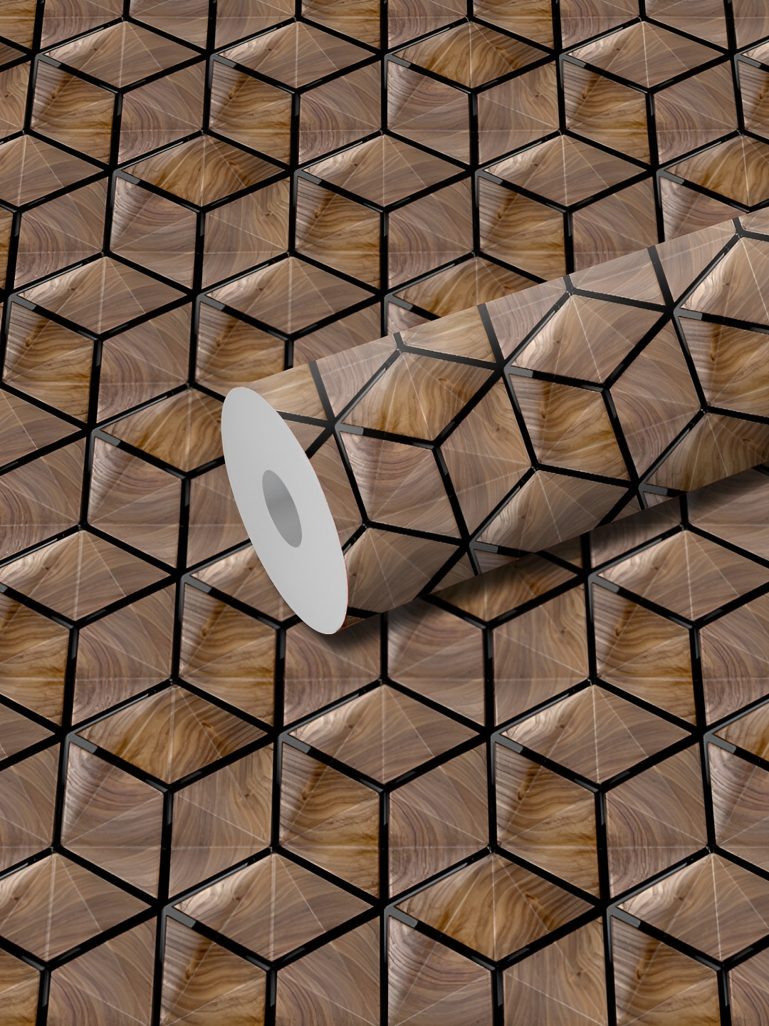 

WALLWEAR Brown Abstract Printed Self-Adhesive Wallpaper