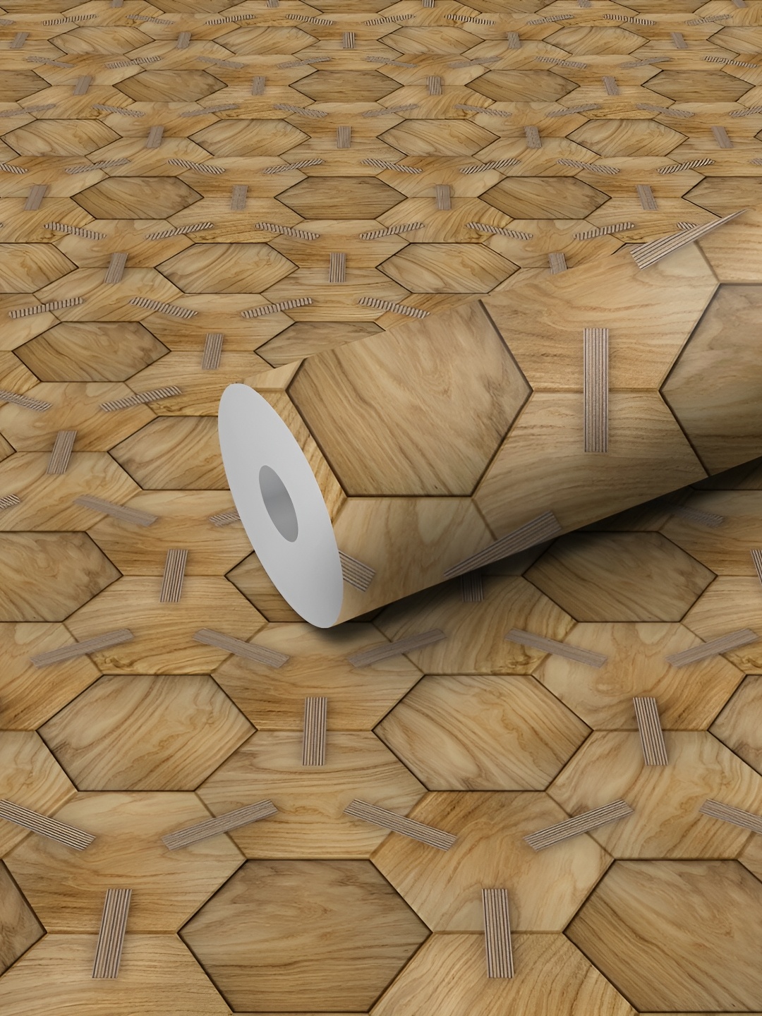

WALLWEAR Brown Geometric Self-Adhesive Wallpaper