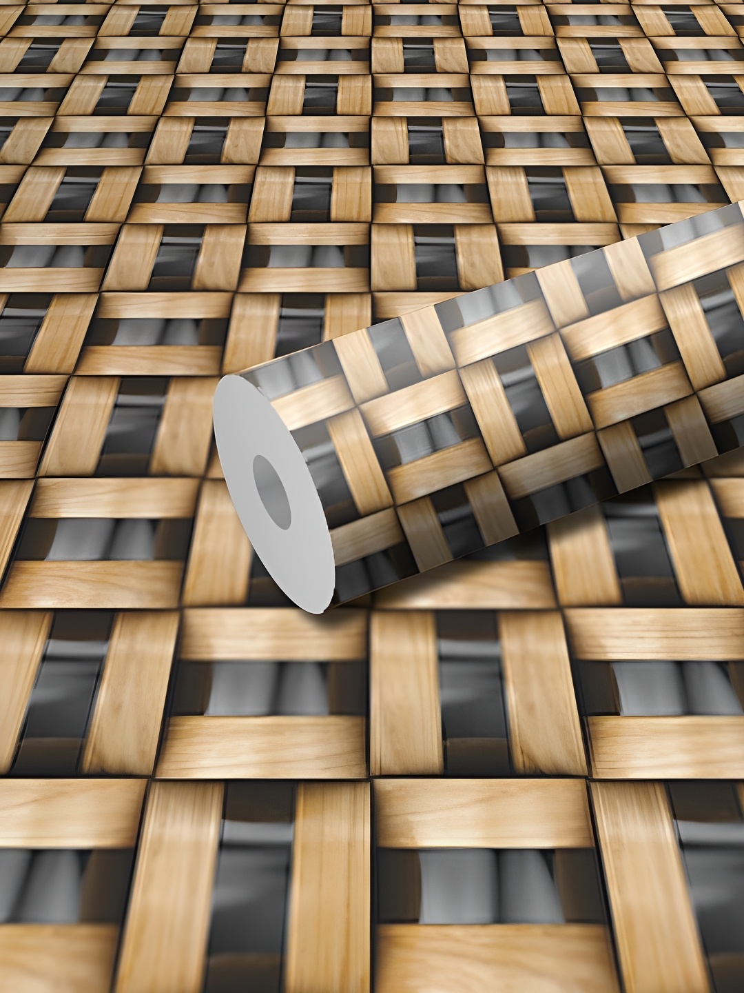 

WALLWEAR Grey & Brown Geometric Printed Self-Adhesive Waterproof Wallpaper