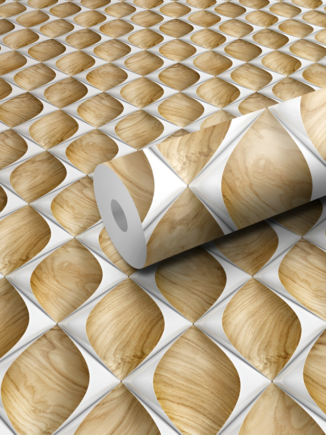 

WALLWEAR Grey & Brown Abstract Printed Wall Sticker