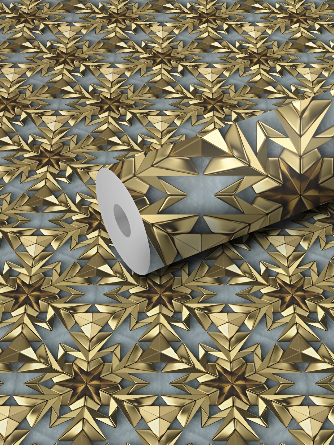 

WALLWEAR Grey Geometric Self-Adhesive Wallpaper