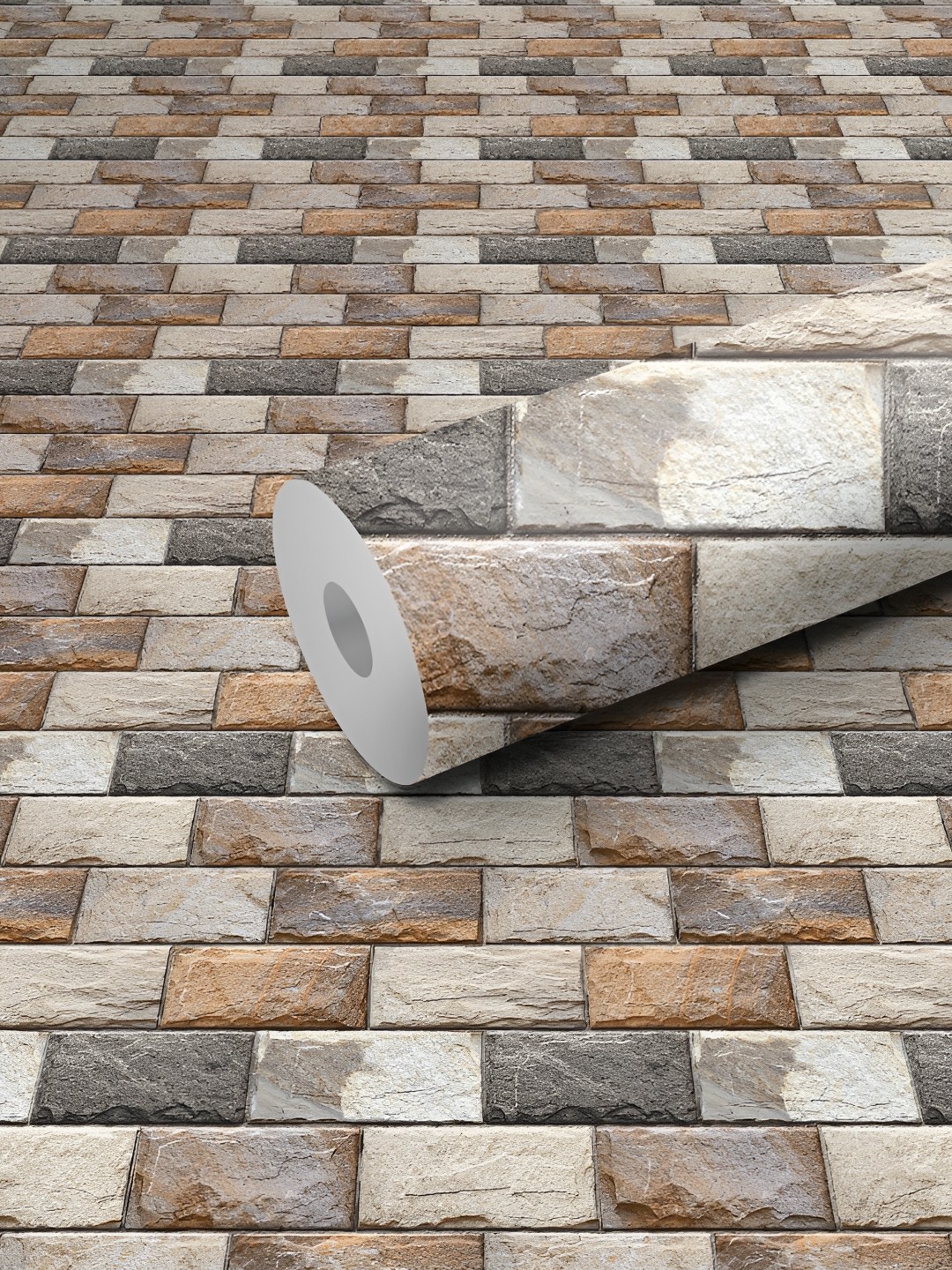 

WALLWEAR Brown Geometric Self-Adhesive Wallpaper