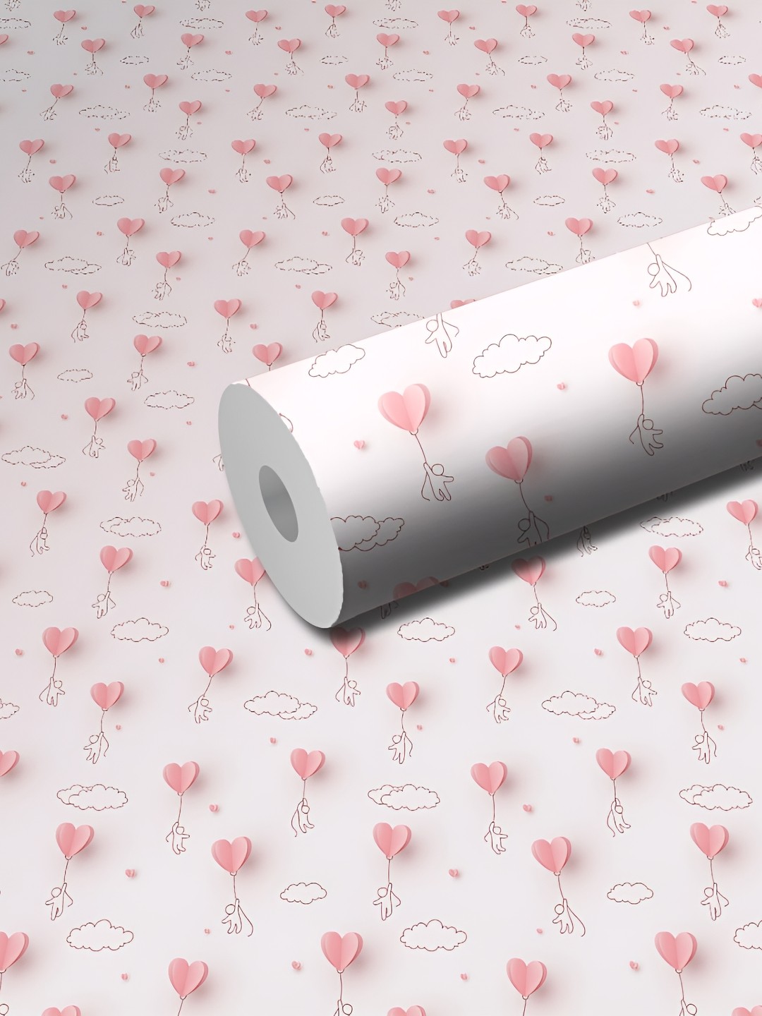 

WALLWEAR Pink & Brown Graphic-patterned Self-Adhesive Wallpaper