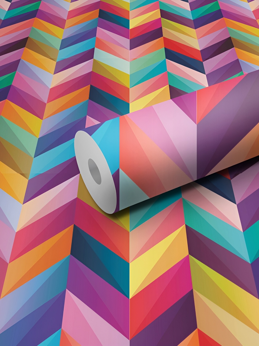 

WALLWEAR Pink & Purple Geometric Printed Wall Sticker