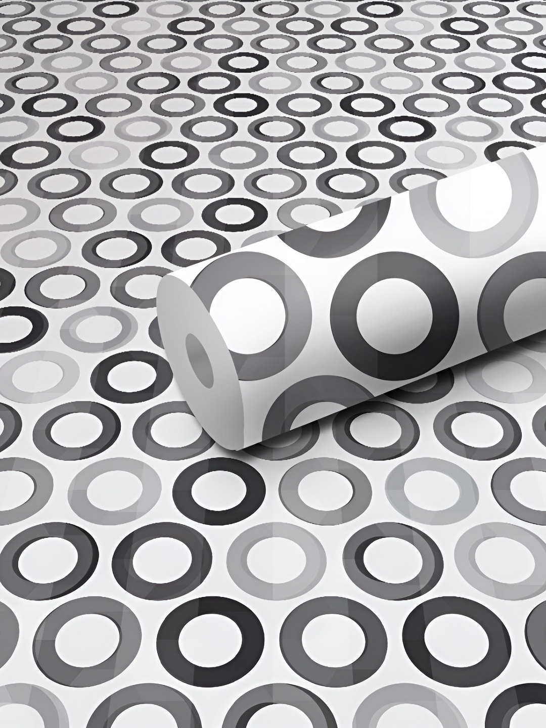 

WALLWEAR Grey & White Geometric Printed Waterproof Self-Adhesive Wallpaper