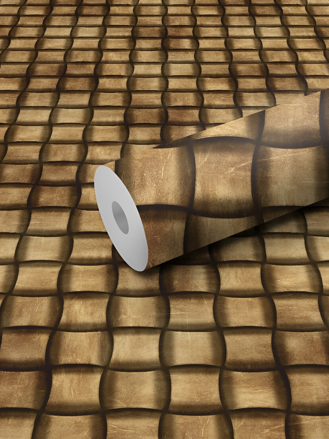 

WALLWEAR Brown Geometric Self-Adhesive Wallpaper