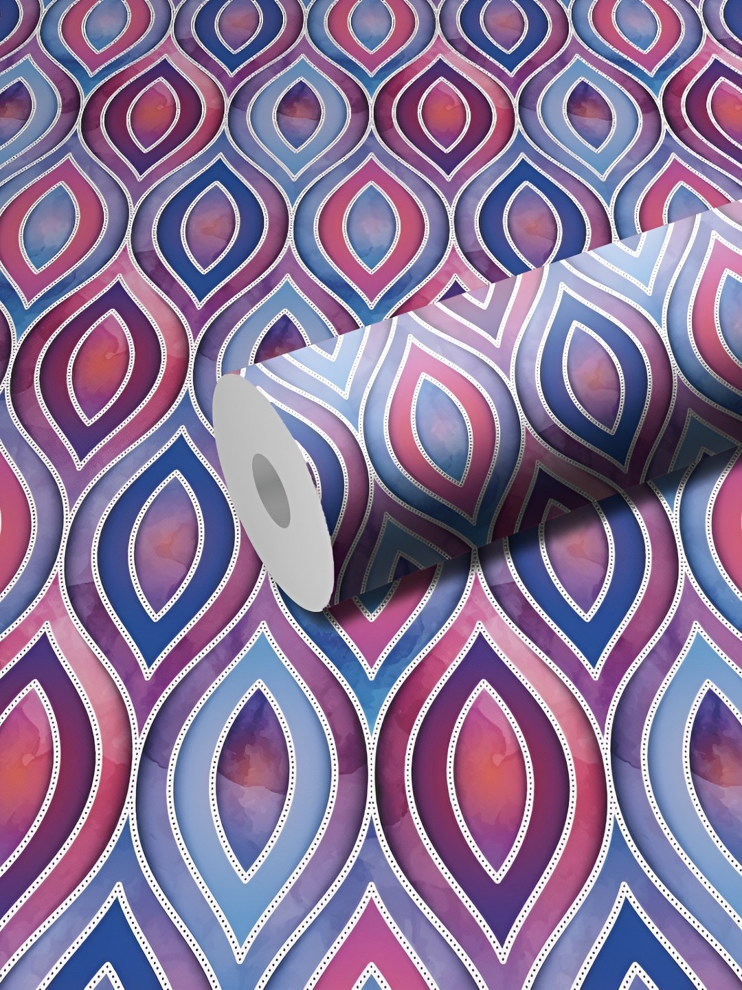 

WALLWEAR Pink & Blue Geometric Printed Waterproof Self-Adhesive Wallpaper