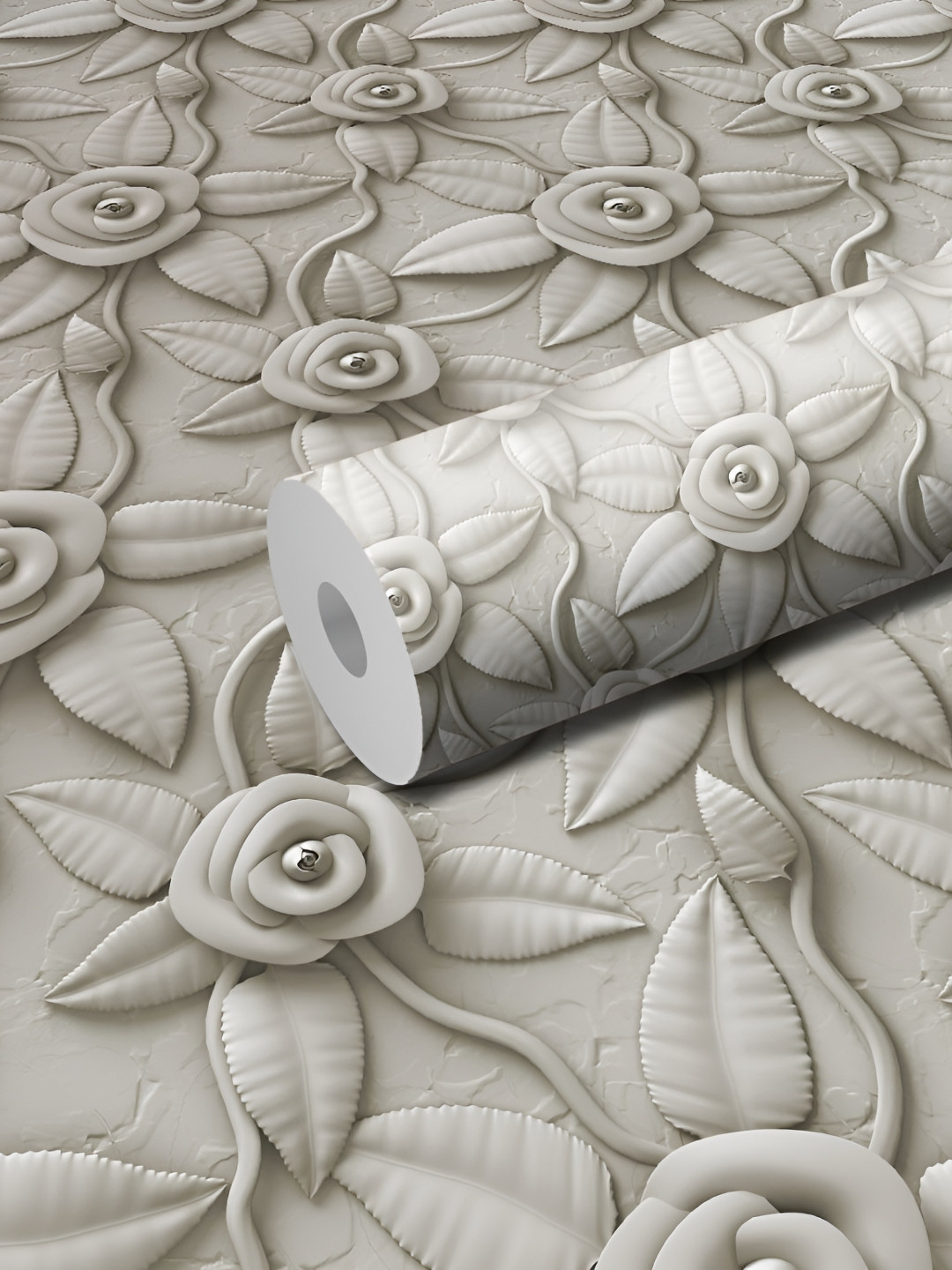 

WALLWEAR Grey Floral Printed Wall Sticker