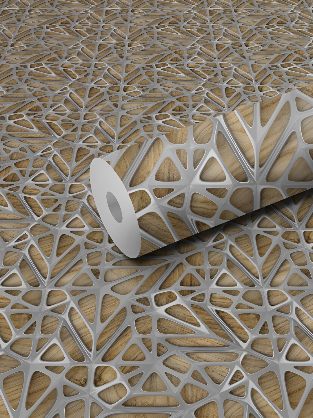 

WALLWEAR Grey & Beige Geometric Printed Waterproof Self-Adhesive Wallpaper