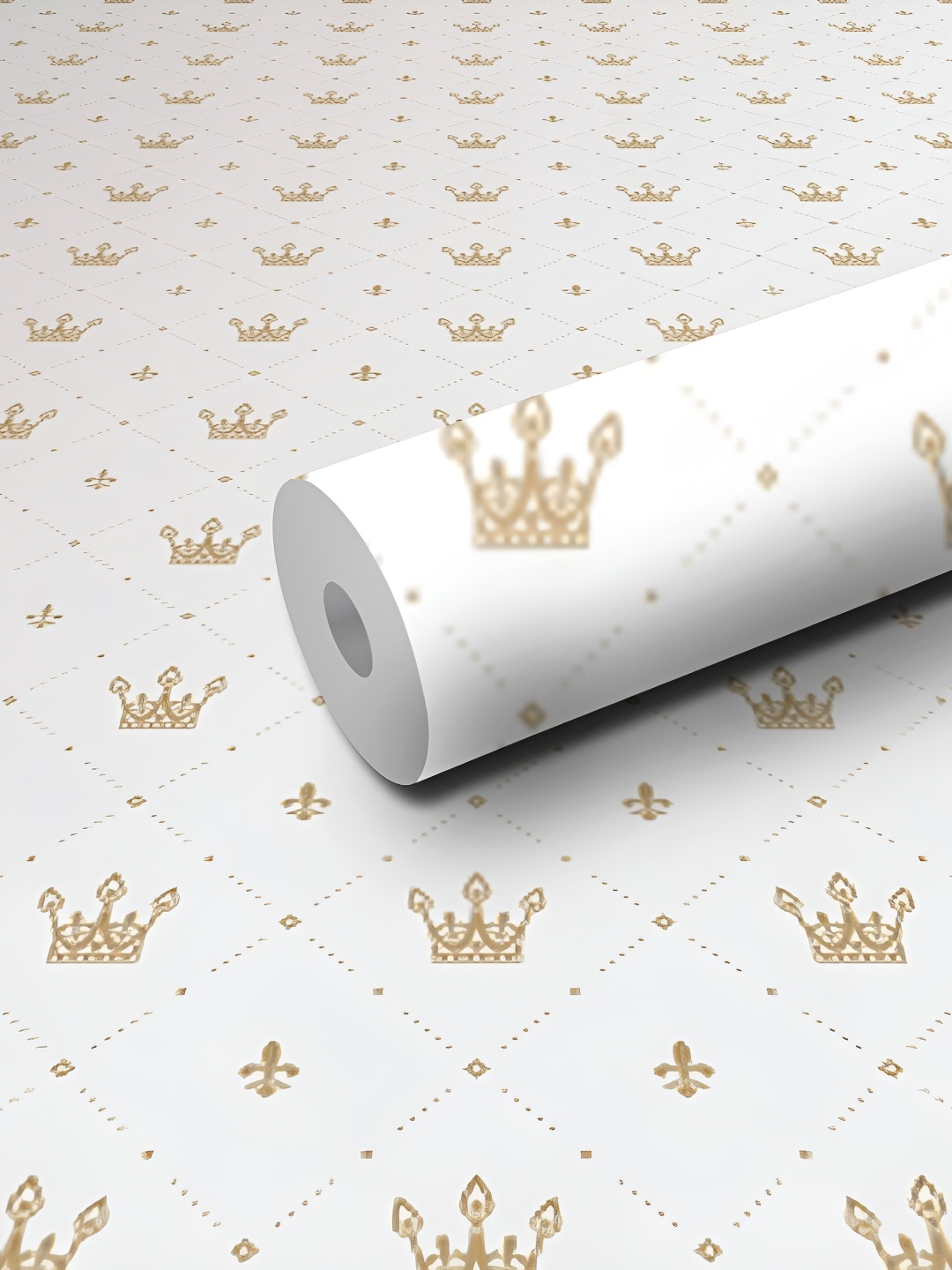 

WALLWEAR White & Brown Printed Self-Adhesive Laminated Wallpaper