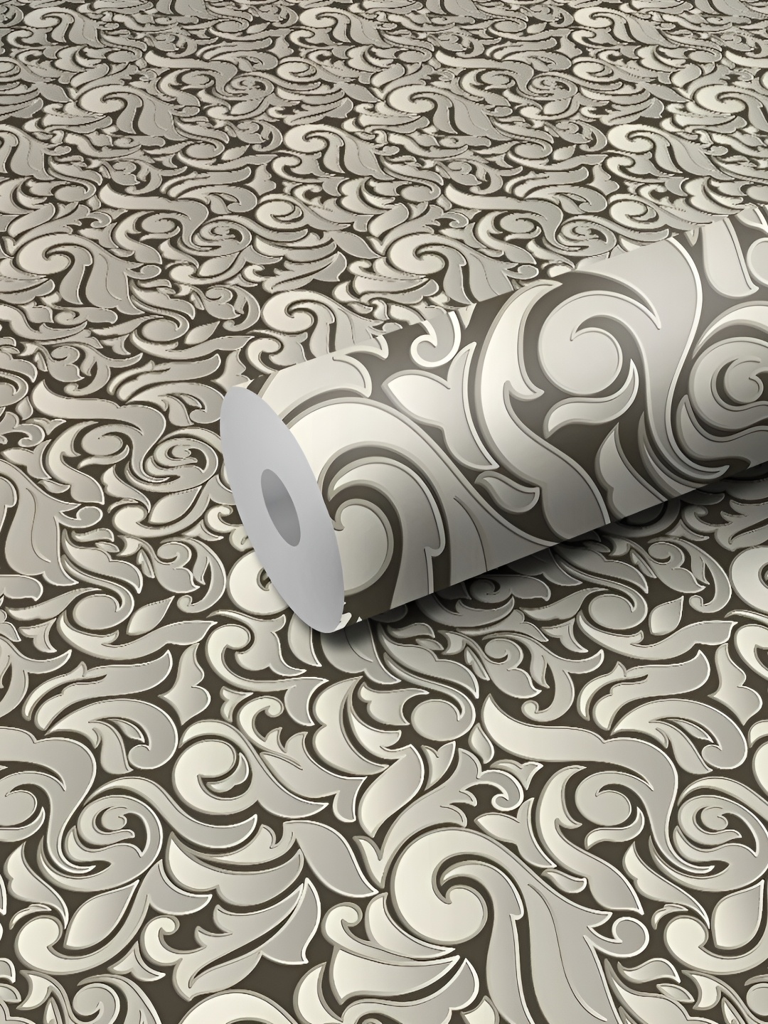 

WALLWEAR Beige & Grey Floral Printed Waterproof Self-Adhesive Wallpaper