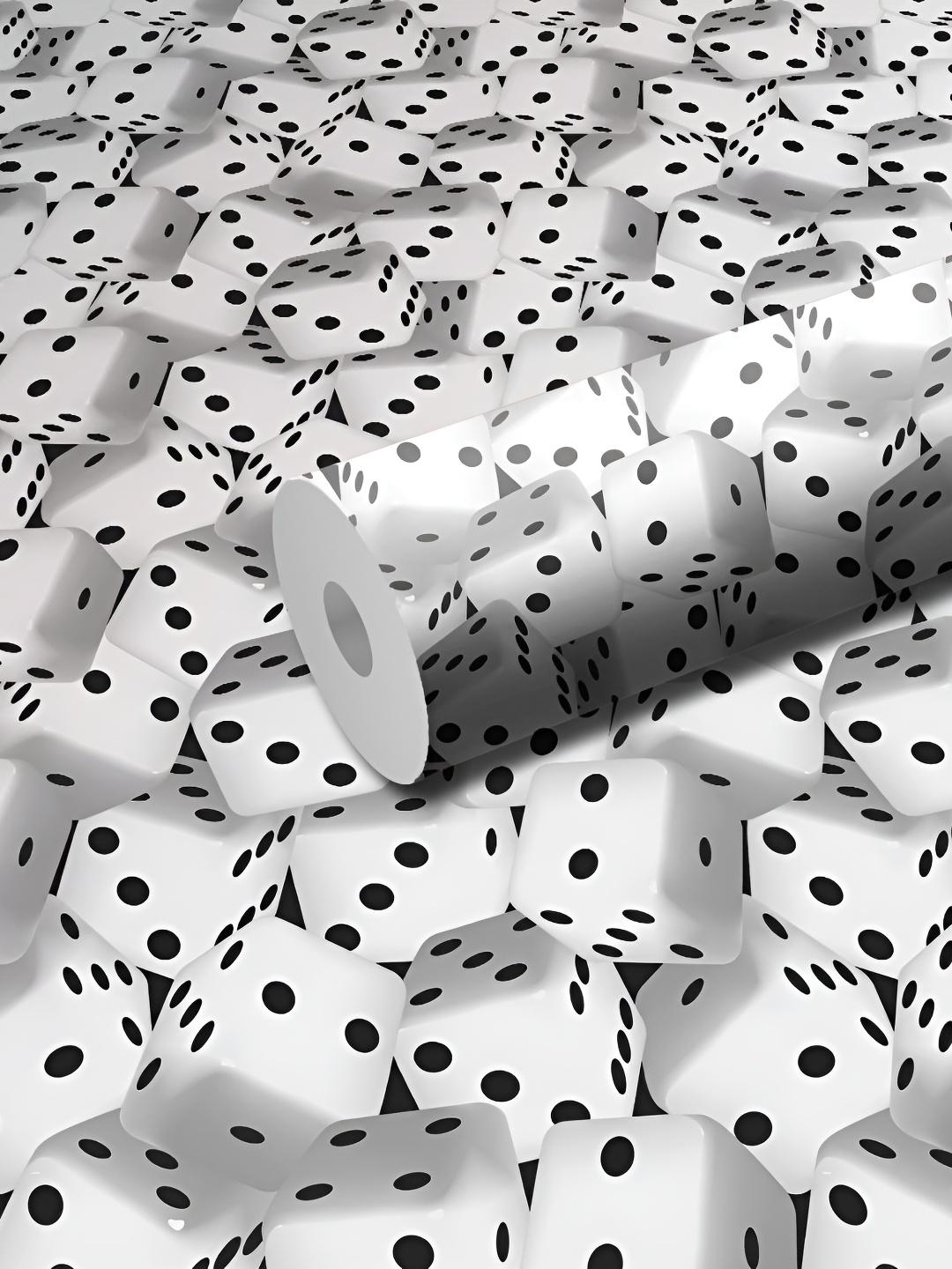 

WALLWEAR White & Grey Printed Self-Adhesive Laminated Wallpaper
