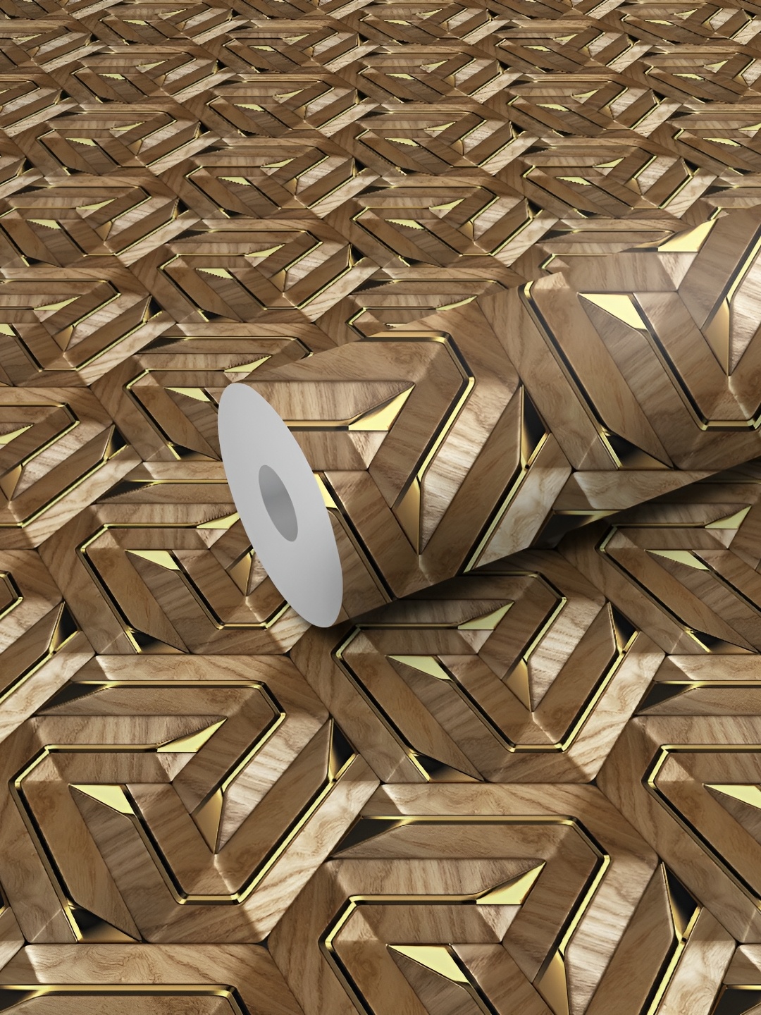 

WALLWEAR Brown & Beige Abstract Printed Wall Sticker