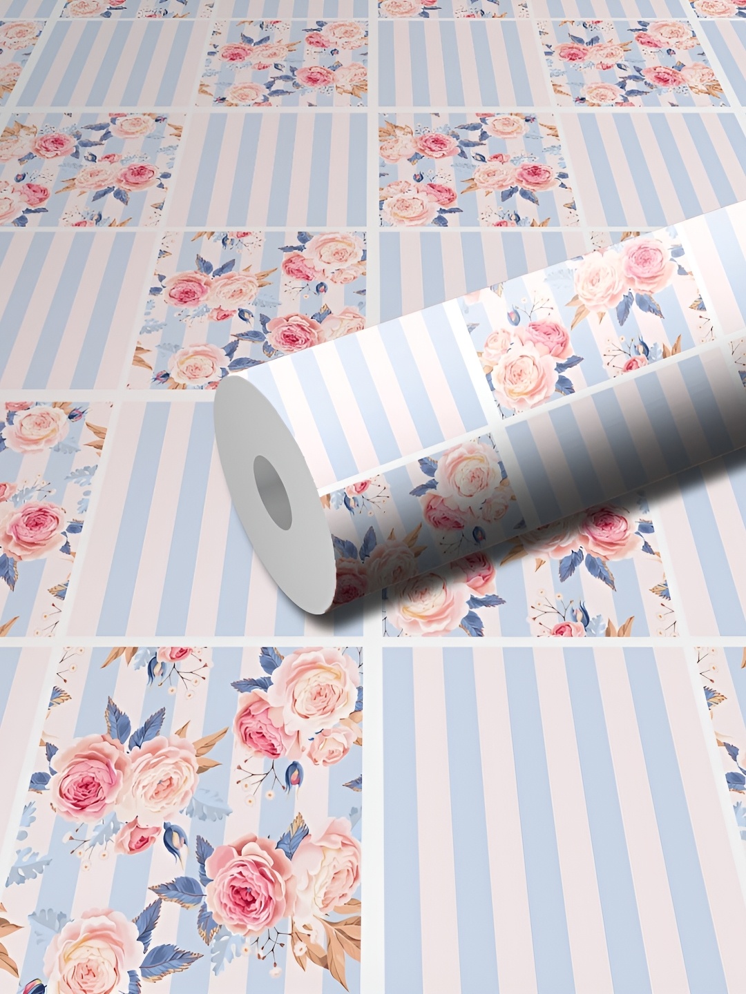 

WALLWEAR Blue & White Flora Printed Wall Sticker