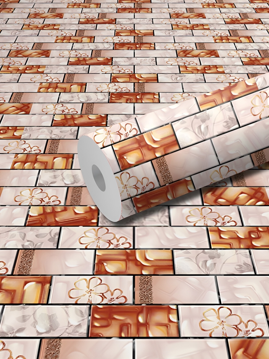 

WALLWEAR Brown Printed Self-Adhesive Laminated Wallpaper